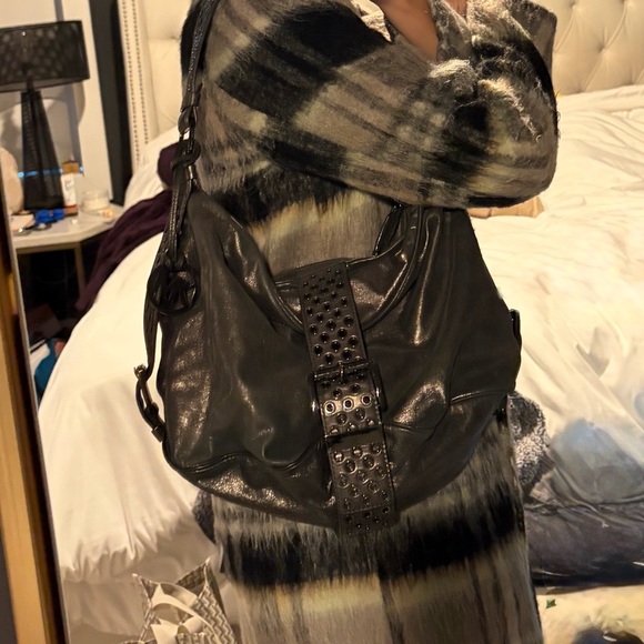 Michael Kors bag, soft leather, silver grey with rivetting detail. EUC - Picture 6 of 6